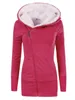 Zogaa Dames Hoodie Parka's Winter Lamb Cashmere Lange overjas Slim Fit Windbreaker Plus Size Hooded Jacket Jassen 211018