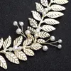 Cinture per cintura da sposa foglie in lega imitazione perle perle per perle per la sposa da sposa da sposa jl