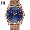 Design Stainless Steel Mesh Band Luxury Men Quartz-Watch Vattentät Kalender Top Märke Mode Armbandsur Relogio Masculino 210527