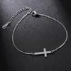 Fußkettchen Edelstahl Fußkettchen Armband für Frauen Kreuz Mode Knöchel Fuß Schmuck Beinkette an Geschenken