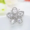 Pins, Brooches LUOTEEMI Fashion Big Flower Jewelry Luxury Beautiful High Quality Cubic Stone Brooch For Briadl Wedding Dinner Party