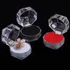 Small Transparent Acrylic Crystal Ring Box Plastic Earring Stud Storage Display Case Organizer Wedding Jewelry Holder Package Boxes Wholesale Price