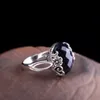 Cluster Ringe Silber 925 Ring S925 Sterling Modeschmuck Lady Granat Rubin Kostüm Verstellbare Öffnung JZ020884