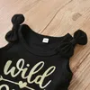 Zestawy odzieżowe #vw Girls Bow Letter Topy Bez Rękawów + Kwiatowe Ruched Shorts Stroje Ustaw Summer Born Infant Baby Clothes Ropa Niña