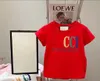 Çocuklar Moda T-Shirt Yeni Varış Kısa Kollu Tees Üstleri Erkek Kız Çocuk Rahat renkli harfler Baskılı Desen T-Shirt Kazak Büyük boy 90-150 cm