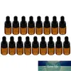 15 pcs verre rechargeable bouteilles d'huile d'huile essentielle de parfum échantillon bouteilles de compte-gouttes brunes