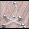& Bell Drop Delivery 2021 Navel Belly Ring Piercing Stud With Flexible Bar For Body Jewelry Button Rings Anqrz