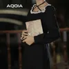 Spring Lolita Style Women Dress Vintage Ruffles Long Sleeve Square Collar Black Fashion Cosplay Ladies es 210521