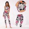 Yoga Set Women Sports FitnAthletic Sets Floral Print Fashion Sport Suit Cropped Bra and Long Leggings Female Two Piece Sets X0629