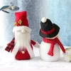 Navidad Felpa Santa Muñeco de nieve Adornos de muñecas sin rostro Hecho a mano Tomte sueco Escandinavo Bandeja de mesa Decoración XBJK2110