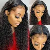 26 Inch Long Brazilian Curly WIGS Hair Transparent 13x4 Water Wave Lace Front for Black Women Short Bob Pre Plucked 180 Density D1813083