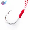 10Pcs/Lot Fishing Cast Jigs Assist Hook A10 Barbed Single Jig Thread Feather Pesca High Carbon Steel Lure Hooks