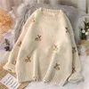 EBAIHUI 2021 Women's Kawaii Ulzzang Vintage College Deer Embroidery Sweater Female Korean Thick Cute Loose Harajuku Clothing Y1110