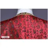 Mens Red Aristocrat Suits Classic 5pcs Victorian Gothic Vintage Suit Set Men Court Prince Costume for Halloween Party XL 210522