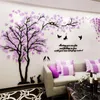 Adesivi murali Albero dell'amore romantico Adesivo decorativo per la casa Uccellino Alfabeto inglese Murale Paesaggio Decalcomanie Grande sfondo 3d