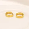 9 k THAI BAHT G/F Yellow Solid Fine Gold Huggies Hoop Earrings Women's Square Tube NEW