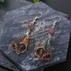 Boucles d'oreilles de luxe en cristal strass bohème pour femmes, boucles d'oreilles géométriques stéréo creuses, bijoux cadeau de fête Pendientes