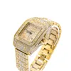 European and American hip-hop Roman scale quartz watch fashion full diamond square dial men's with trend