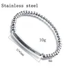 Bangle Trendy Spanish Jag älskar dig så mycket mamma rostfritt stål 4mm pärlor armband mode unisex smycken gåvor