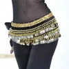 2020 Belly Costume Kläder Indiska Belt Belly Waist Chain Hip Scarf Kvinnor Tjej Dans med 248 Guldmynt 10 Färg