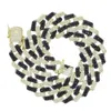 Nouveau collier pour hommes mode hip hop deux tons couleur chaîne à maillons cubains noir blanc cz glacé clair cz 5a bijoux en zircon cubique x0509