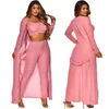 Large Size 2xl 3 Piece Set Women Winter Long Sleeve Three s s For Female Coat Pants Tops Women's Suits 3 210525
