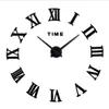ساعة الحائط DIY Clock 3D المنزل ديكور كبير روماني مرآة الموضة الحديثة الكوارتز غرفة المعيشة ساعة