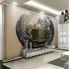 Niestandardowe 3d malowidła ścienne tapety piękno skrzydła rzeźba europejski styl studium pokój sypialnia salon dekoracji sztuka farmytood qotity