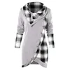 Women's Hoodies & Sweatshirts Women Blouse Autumn Casual Turn Down Collor Long Sleeve Plaid Patchwork Button Sweatshirt Fall Pullover Top SJ