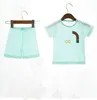 In stock HOT Designer Kids Clothing Sets Summer Baby Clothes Brand Logo for Boys Outfits Toddler Fashion T shirt + Shorts Children Suits 100% Cotton