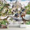 Carta da parati personalizzata 3D murale Cartoon Dinosaur World Camera da letto Soggiorno Divano TV Sfondo Murales Po Carta da parati per pareti 3D 210722