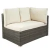 U_STYLE Patio Furniture Sets 7-Piece Patio Wicker Sofa Cushions Chairs Loveseat Table and a Storage Box US stock a22 a16