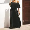 캐주얼 드레스 패션 아가씨는 봄 여름 섹시한 strapless 맥시 우아한 러프 숄더 여성 시폰