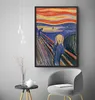 Munch the Scream Painting Poster Print Home Decor Interramed of niet -ingelijste fotopaper -materiaal