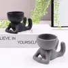 Human Shaped Ceramic Planter Pot Succulent Planter Vase Small Plant Container For Home Garden Office Desktop Decoration 210409