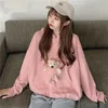 WERUERUYU Women's Hoodie Long Sleeve Fleece Sweatshirt Warm Girl Lovely Bears Hoodie Pullover Tops Casual Autumn Winter 210608