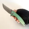 Begränsad anpassad version Barker knivar Dragon Scale Hokkaido Flipper Green Titanium Folding Kniv Sharp M390 Blade Utomhus Camping Taktiska Verktyg Trevlig Ficka EDC