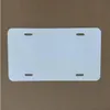 Sublimation Aluminium Licence Fournitures De Bureau Plaque Blanc Blanc Feuille D'aluminium DIY Transfert Thermique Plaques Publicitaires Logo Personnalisé 15 * 30cm Quatre Trous