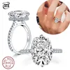 S925 Sterling Silber Verlobungsringe 6ct Eiform Diamant Paar Ehering Luxusschmuck Big 220207