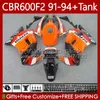 Bodys +Tank For HONDA CBR600 CBR 600 F2 FS Repsol orange CC 600F2 91-94 Bodywork 63No.56 600FS 600CC CBR600F2 91 92 93 94 CBR600-F2 CBR600FS 1991 1992 1993 1994 Fairing Kit