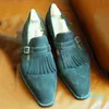 2021 Men`s Tassels Shoe Spring Autumn Suede Tessel Side Buckle Dress Shoes Men Loafers for Men HG331