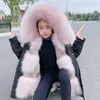 Meninos Meninas Jaqueta De Pele Parkas Inverno Faux Fur Liner Casaco Outerwear Crianças Imitação Fox Fur Hood Meninas Casacos Casacos TZ127 H0909