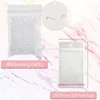 Jewelry Pouches, Bags Marble Earring Necklace Display Card Holder Set 200Pcs Cards Self- 400Pcs Backs