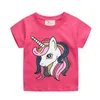 Saut mètres été licorne filles t-shirts bébé coton vêtements animaux imprimer mode enfants t-shirts à manches courtes hauts 210529