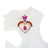 Mode söt hjärta vatten droppe örhängen högkvalitativt färgglada kristallmetall droppe örhängen smycken tillbehör till kvinnor