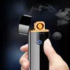 Cool Fingerprint Touch Charging Lighter For Smoking Creative Windproof Personality USB Electronic Cigarette Lighters Friend Cool Gifts