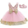 女の子のための赤ちゃんのドレス1年の誕生日の花のプリンセスドレスのための女の子バプテスマ着猟隊パーティーの機会Vestido Infantil 210508