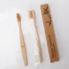 Naturlig bambu tandborste biologiskt nedbrytbar borste Mjuka eller medelstora borstar Trähandtag Oralt rengöringsverktyg för vuxna 1000pcs