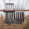 Cabides racks multifuncional 5 em 1 calça rack de armazenamento calças ajustáveis ​​laços de prateleira organizador de roupas de aço inoxidável