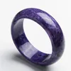 Innerdiameter 62mm Lila Runda Charm Armband Bangles Kvinnor Mors present Äkta Charoite Natural Stone Bangle Bara en